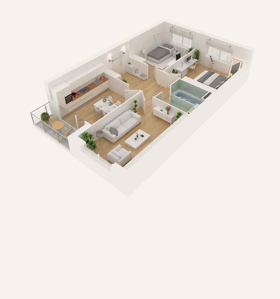 One 1/2 Bedroom