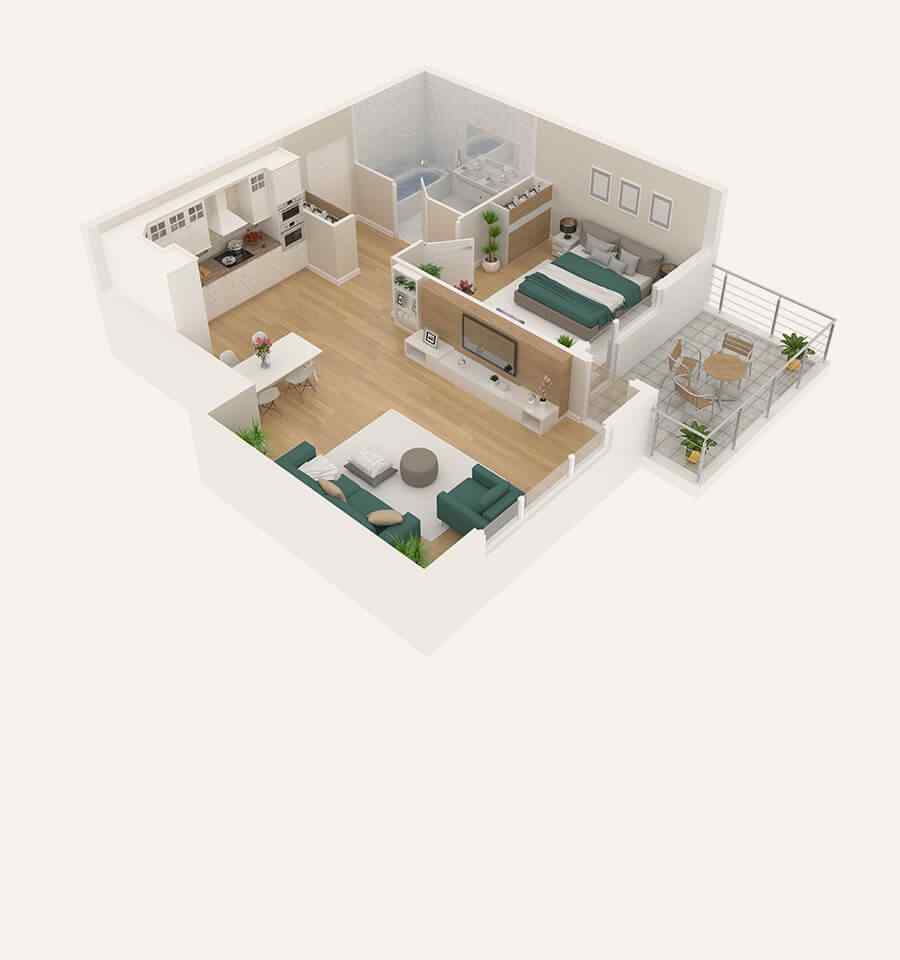 Two 1/2 Bedroom